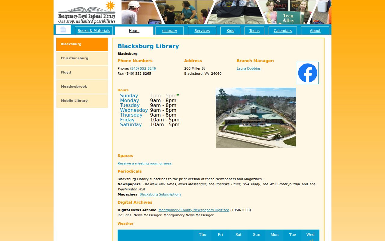 Blacksburg city directory research access at the Montgomery-Floyd Regional Library Blacksburg branch