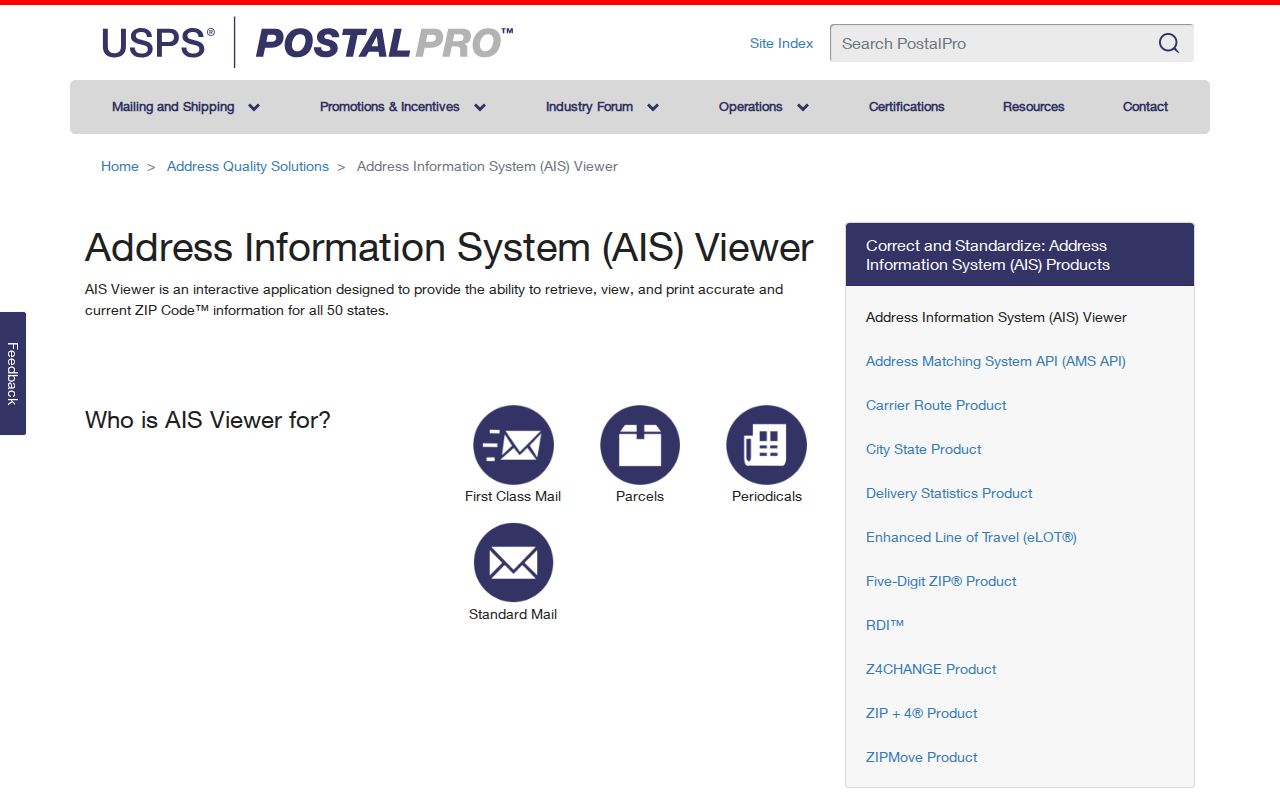 USPS AIS Viewer address lookup tools for Blacksburg postal verification